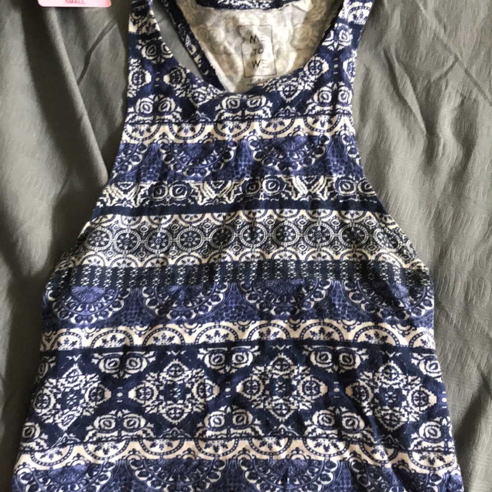 Blue mandala cropped tank top